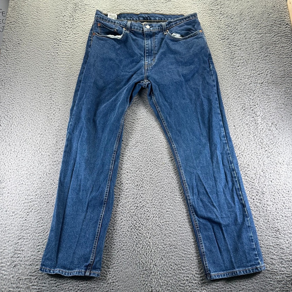 Levi's 559 Jeans Men 36x32 Blue Cotton Denim Straight Leg Workwear Faded Stretch